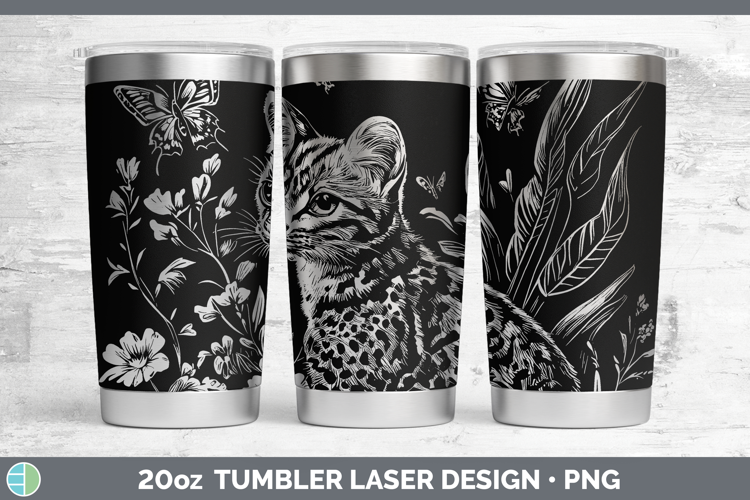 Wildflowers Margay Cat Laser 20oz Tumbler Design