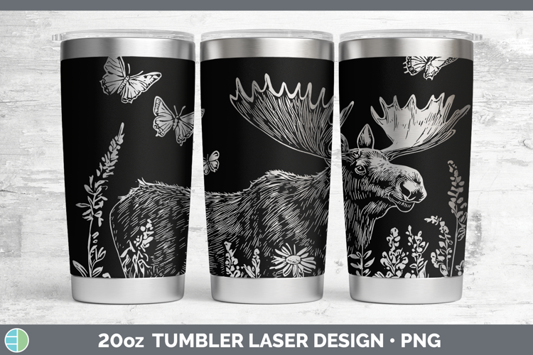 Wildflowers Moose Laser 20oz Tumbler Design