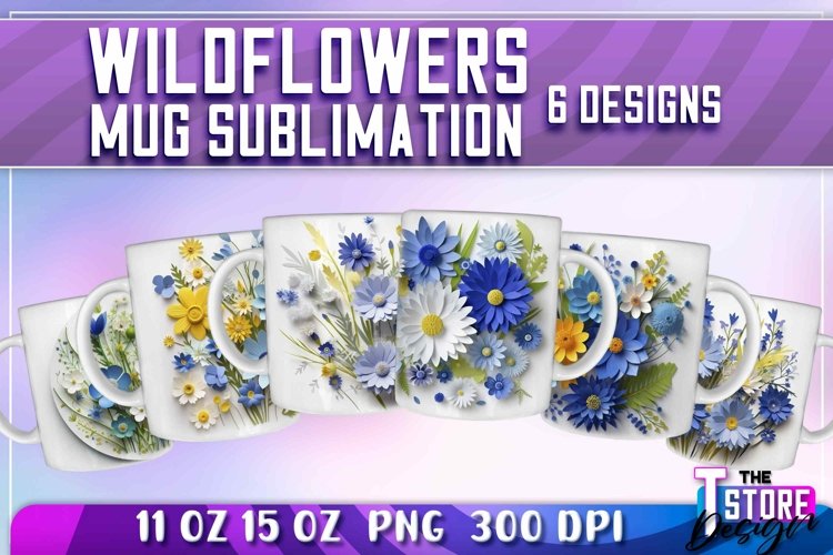 Wildflowers Mug Sublimation | 11 oz 15 oz | PNG File