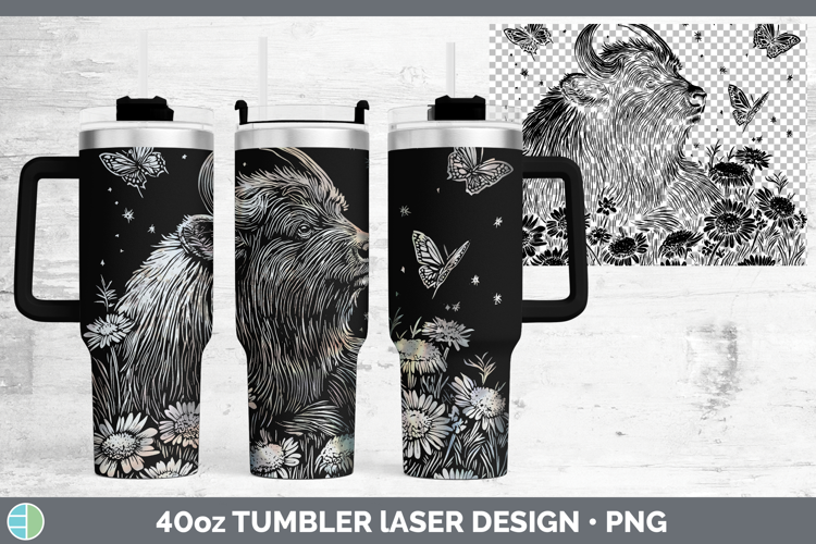 Wildflowers Musk Ox Laser 40oz Tumbler Design