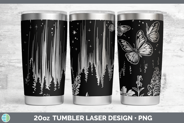 Wildflowers Northern Lights Laser 20oz Tumbler Design
