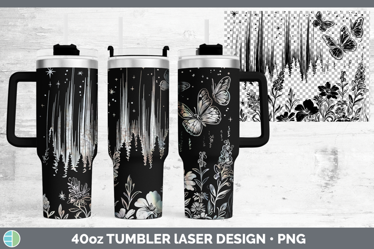 Wildflowers Northern Lights Laser 40oz Tumbler Design
