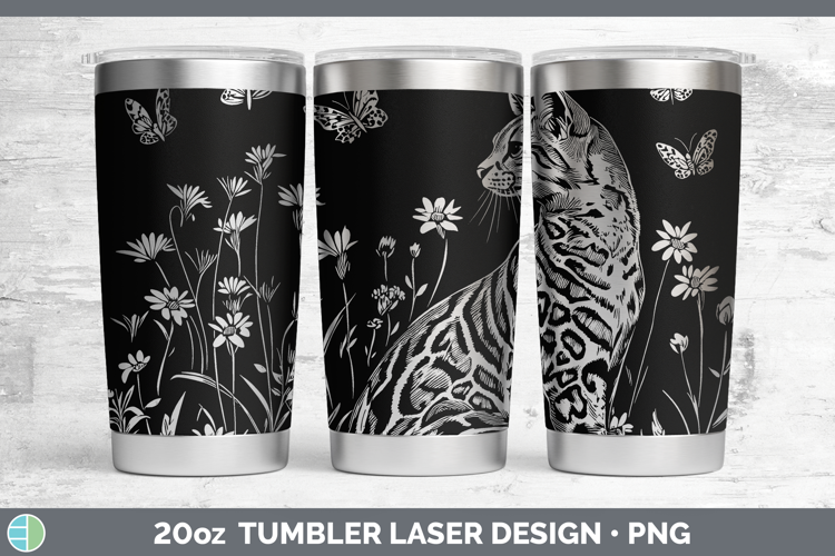 Wildflowers Ocelot Laser 20oz Tumbler Design