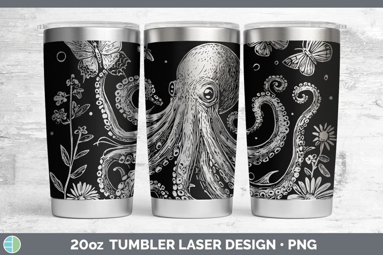 Wildflowers Octopus Laser 20oz Tumbler Design