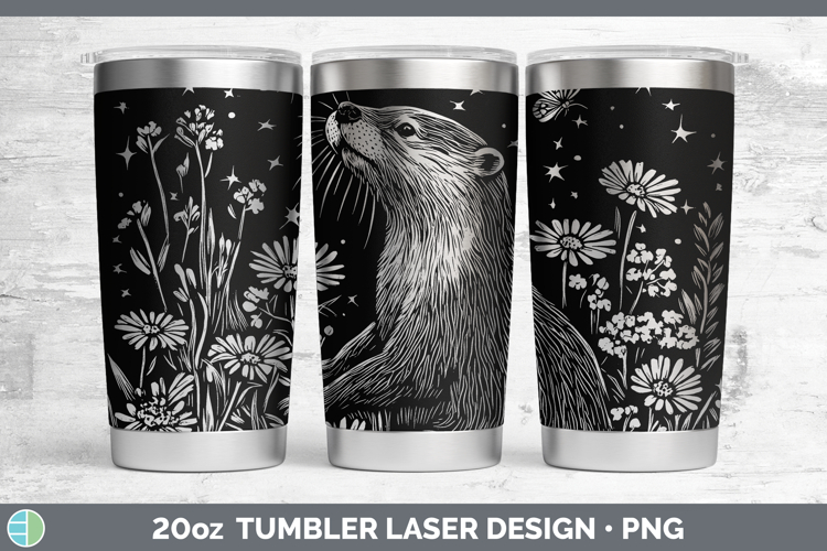 Wildflowers Otter Laser 20oz Tumbler Design