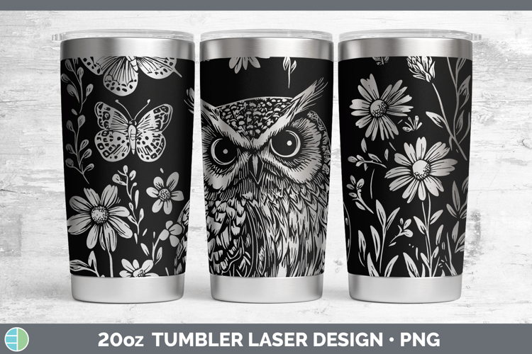 Wildflowers Owl Laser 20oz Tumbler Sublimation Tumbler Desig