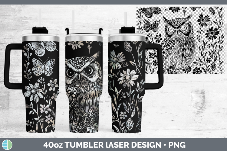 Wildflowers Owl Laser 40oz Tumbler Design