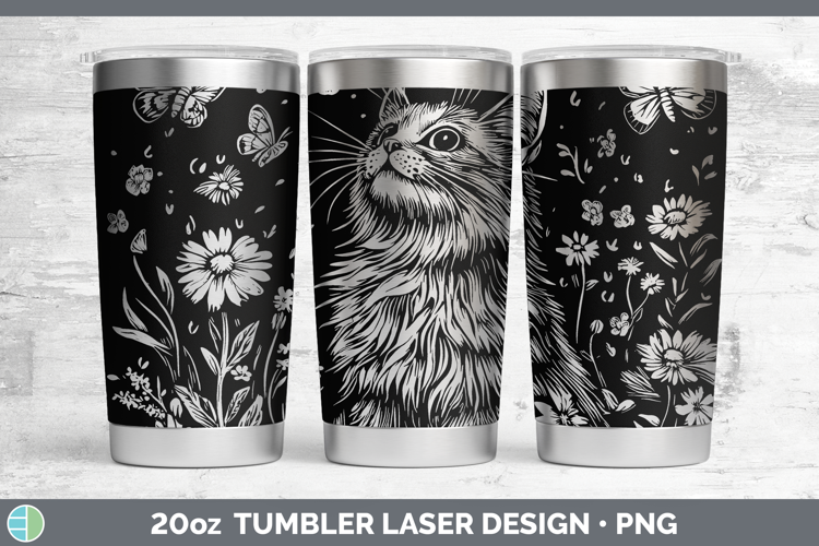 Wildflowers Pallas Cat Laser 20oz Tumbler Design