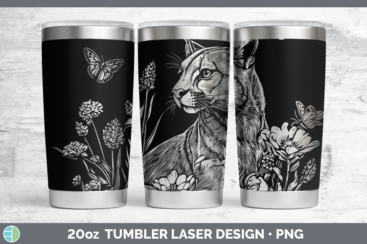Wildflowers Puma Concolor Laser 20oz Tumbler Design