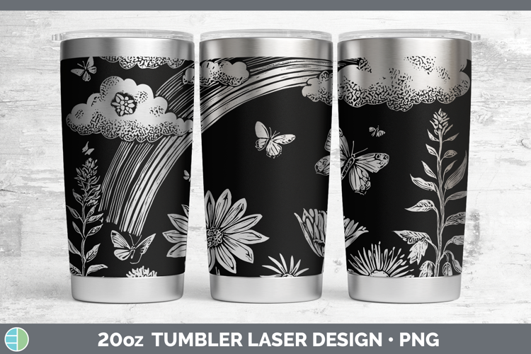 Wildflowers Rainbow Laser 20oz Tumbler Design