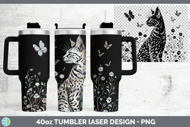 Wildflowers Serval Laser 40oz Tumbler Design