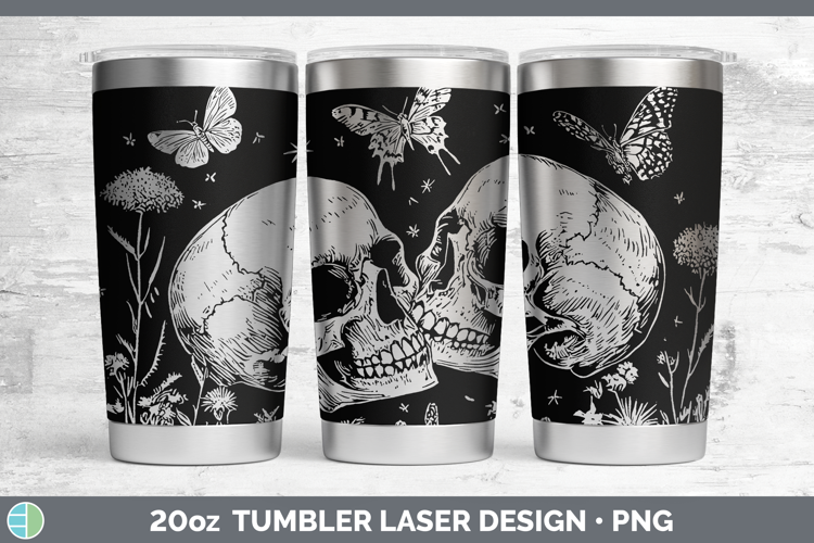 Wildflowers Skull Laser 20oz Tumbler Design