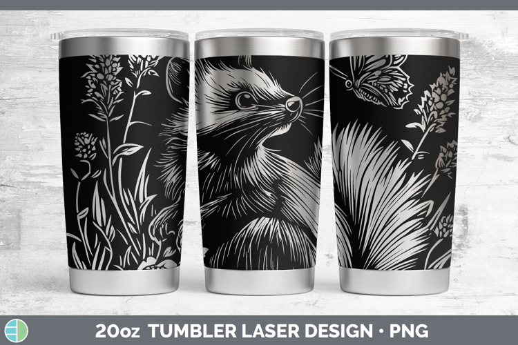Wildflowers Skunk Laser 20oz Tumbler Design