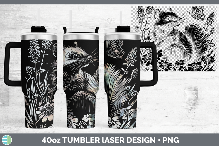 Wildflowers Skunk Laser 40oz Tumbler Design