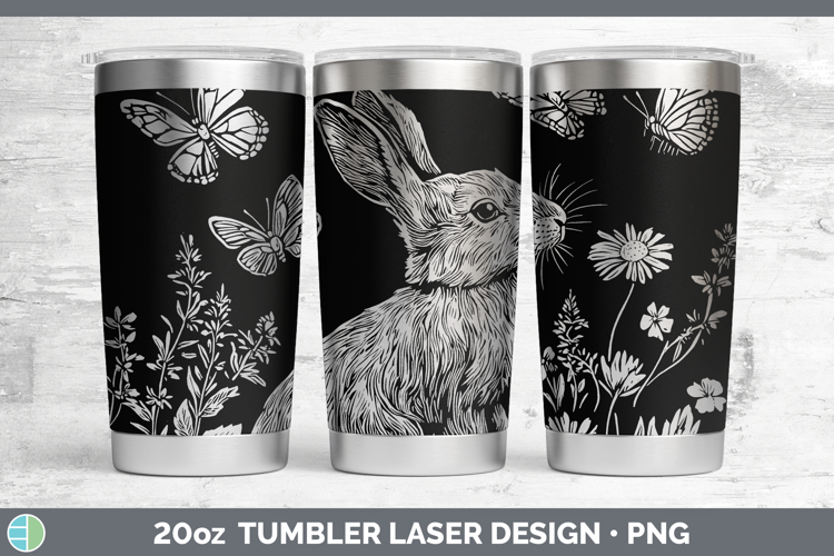 Wildflowers Snowshoe Hare Laser 20oz Tumbler Design
