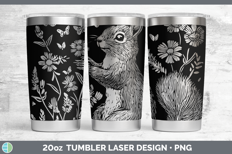 Wildflowers Squirrel Laser 20oz Tumbler Design