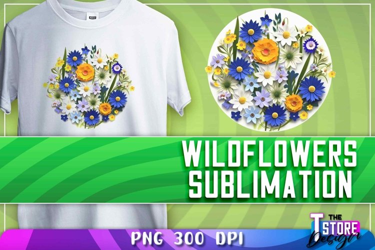 Wildflowers Sublimation | T-Shirt Design | PNG File