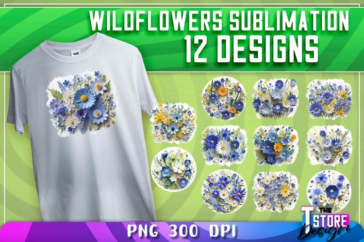 Wildflowers Sublimation | T-Shirt Design | PNG File