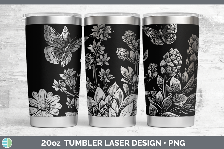 Wildflowers Succulents Laser 20oz Tumbler Design