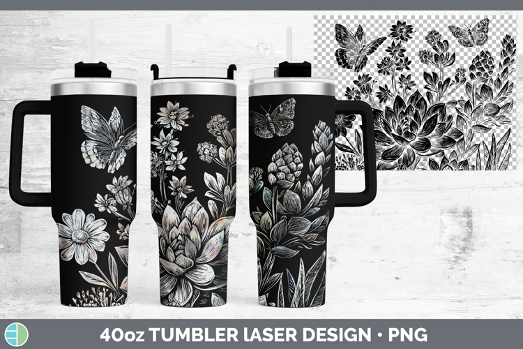 Wildflowers Succulents Laser 40oz Tumbler Design