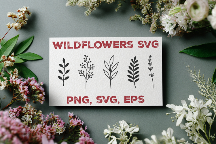 Flower Designs SVG. Elegant Flower Design. Wildflower SVG
