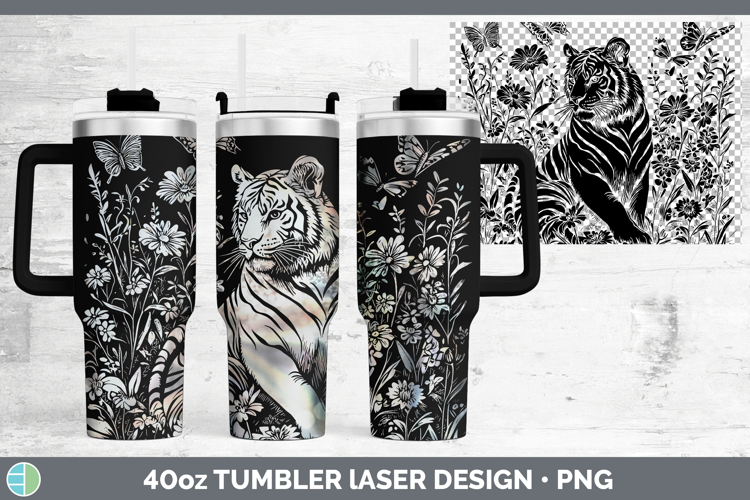 Wildflowers Tiger Laser 40oz Tumbler Design