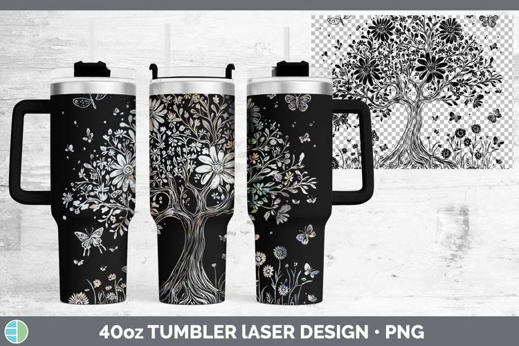 Wildflowers Tree of Life Laser 40oz Tumbler Design