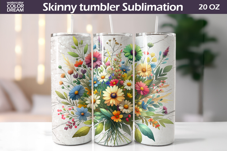 Wildflowers Tumbler Wrap | I Floral Tumbler Sublimation