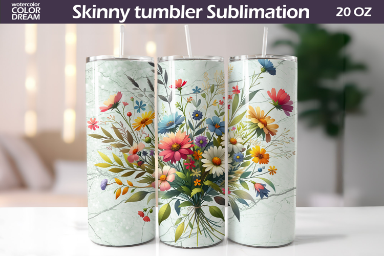 Wildflowers Tumbler Wrap | I Floral Tumbler Sublimation