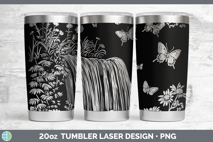 Wildflowers Waterfall Laser 20oz Tumbler Design
