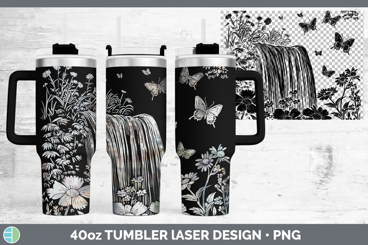 Wildflowers Waterfall Laser 40oz Tumbler Design