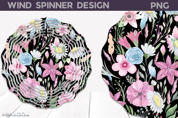 Flowers Wind Spinner Sublimation | Wildflowers Wind Spinner example image 1