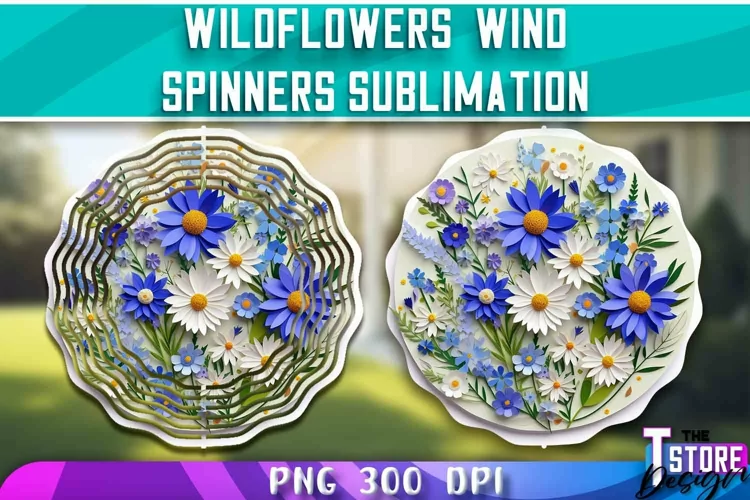 Wildflowers Wind Spinner Sublimation | PNG Design | PNG File