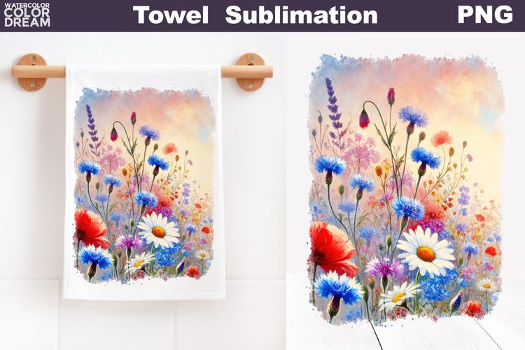 Poppy Cornflowers Daisy Towel | Wildflowers Kitchen Towel