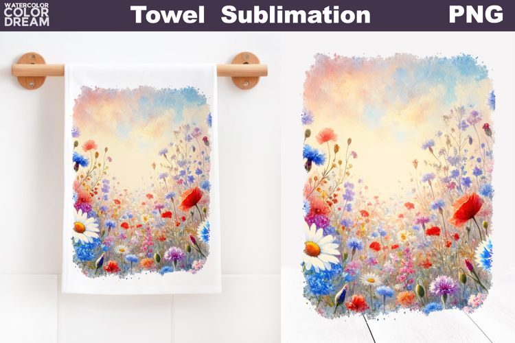 Poppy Cornflowers Daisy Towel | Wildflowers Kitchen Towel