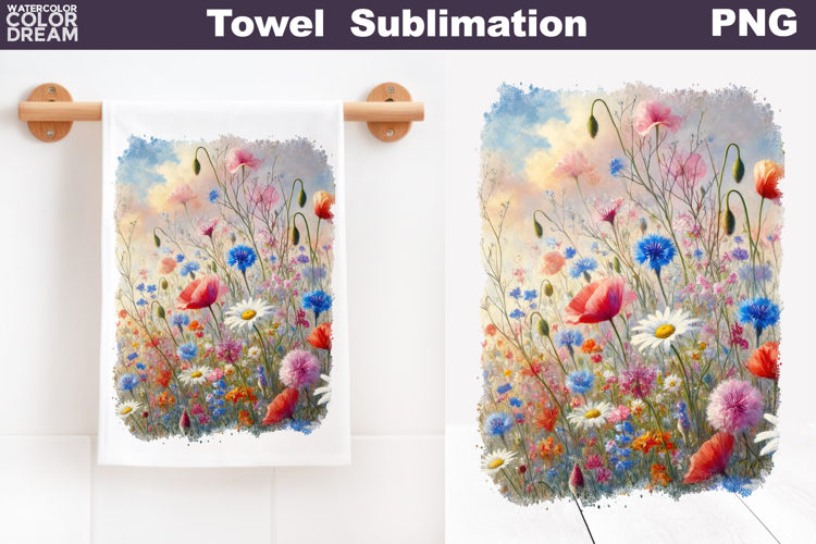 Poppy Cornflowers Daisy Towel | Wildflowers Kitchen Towel