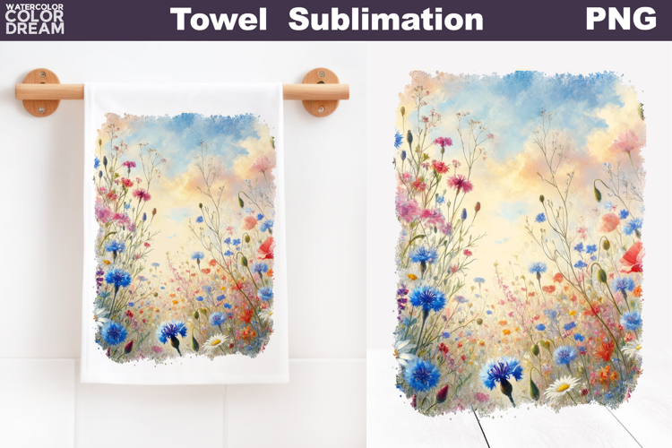 Poppy Cornflowers Daisy Towel | Wildflowers Kitchen Towel