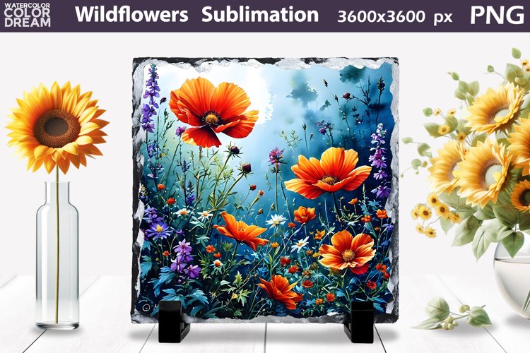 Wildflowers Sublimation | Slate Sublimation Design example image 1