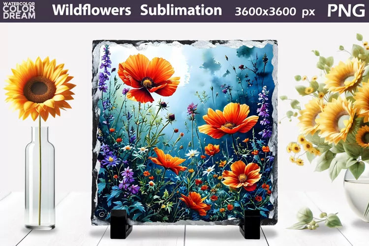Wildflowers Sublimation | Slate Sublimation Design
