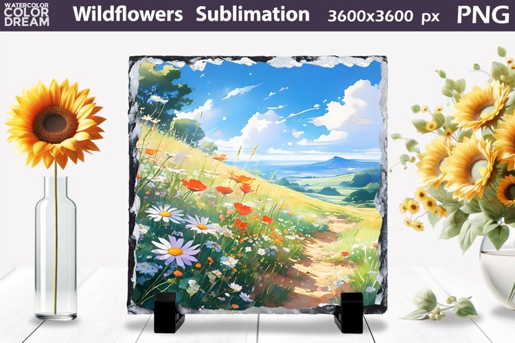 Wildflowers Sublimation | Slate Sublimation Design example image 1