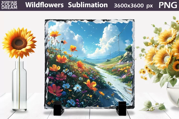Wildflowers Sublimation | Slate Sublimation Design