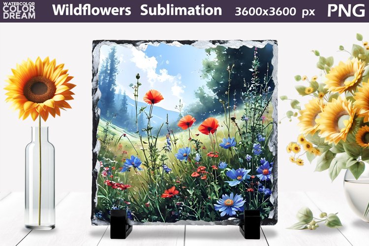 Wildflowers Sublimation | Slate Sublimation Design example image 1