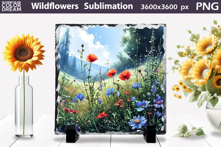 Wildflowers Sublimation | Slate Sublimation Design