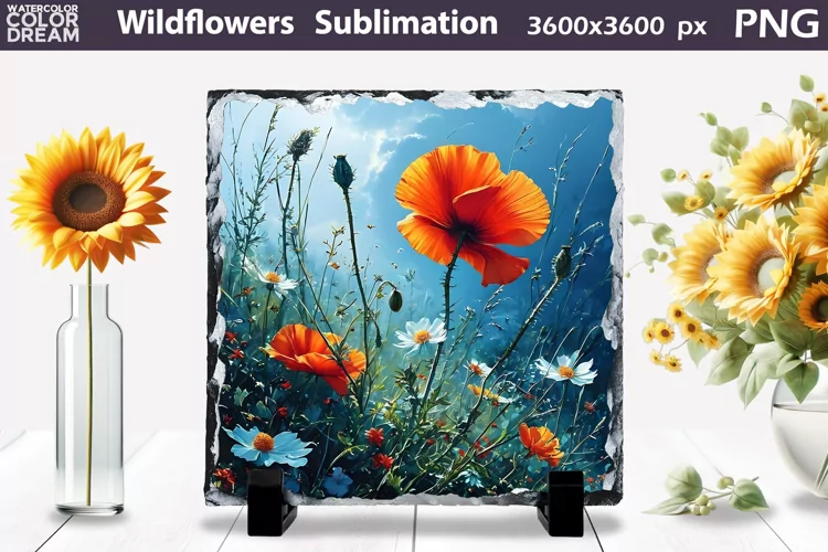 Wildflowers Sublimation | Slate Sublimation Design
