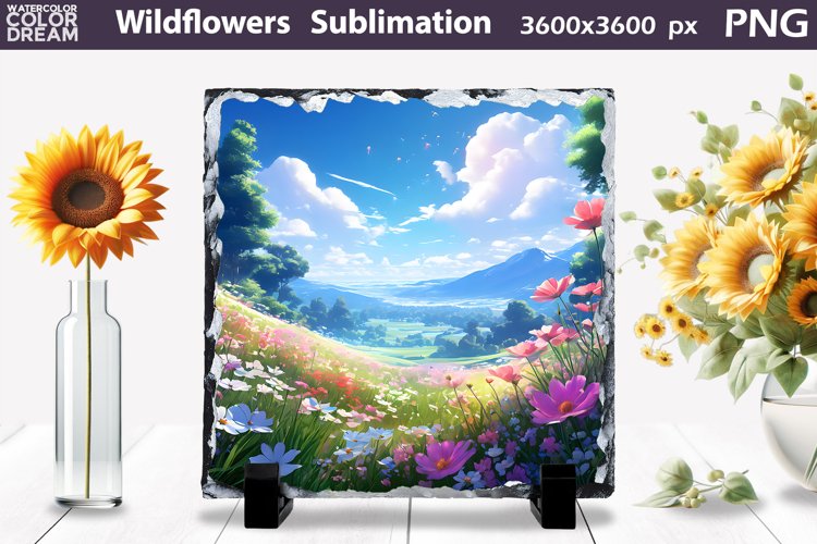 Wildflowers Sublimation | Slate Sublimation Design example image 1