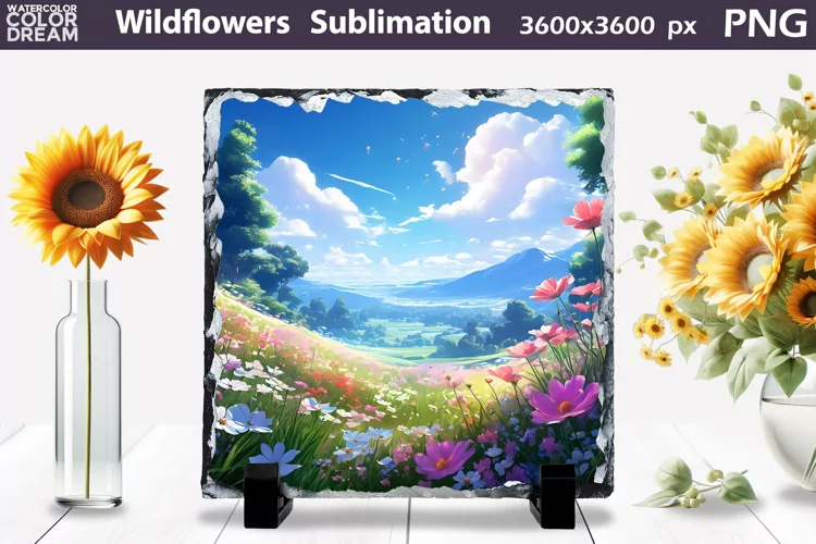Wildflowers Sublimation | Slate Sublimation Design