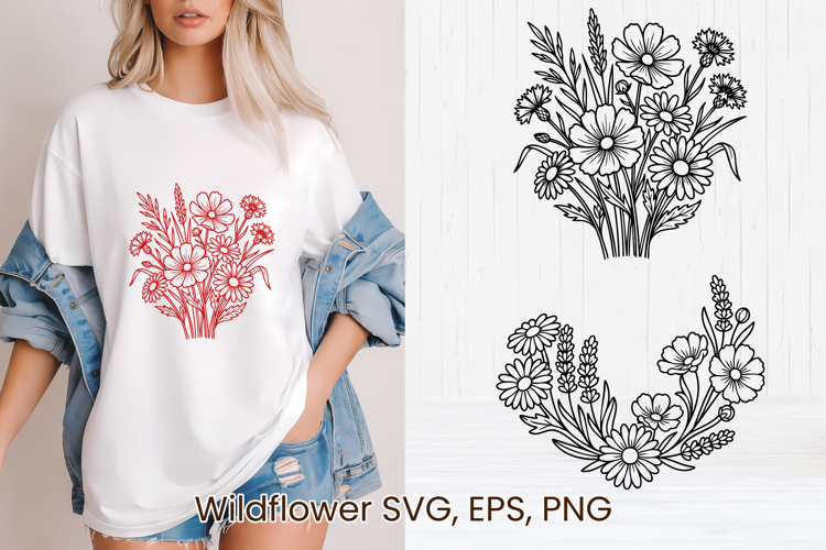 Wildflower SVG design | Floral SVG | Summer flower vector