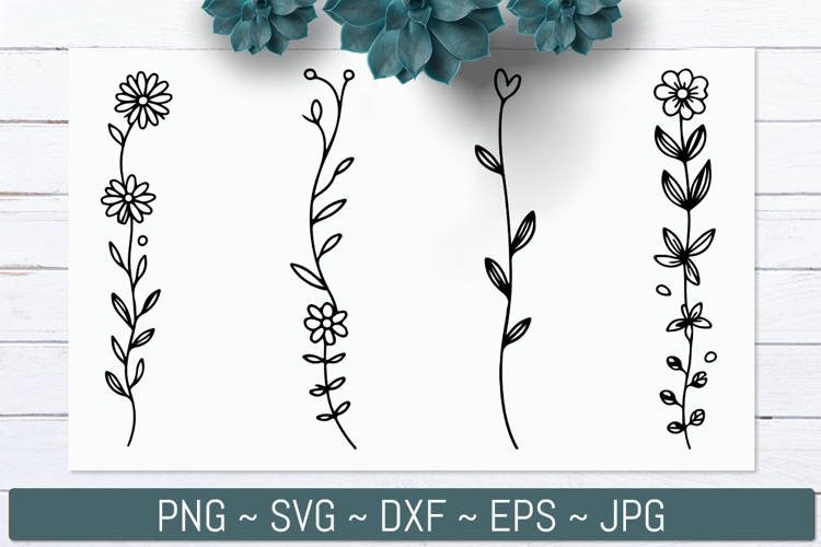 Hand Drawn Wildflower Line Art Designs