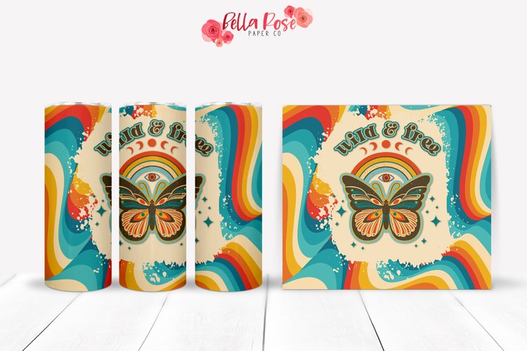 Wild   Free | Butterfly | 20oz Tumbler Sublimation Wrap
