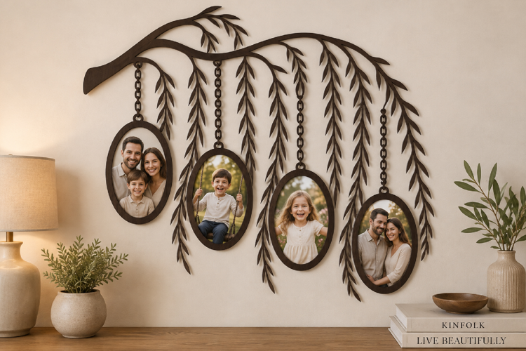 Willow Branch Hanging Photo Frame Laser Cut File